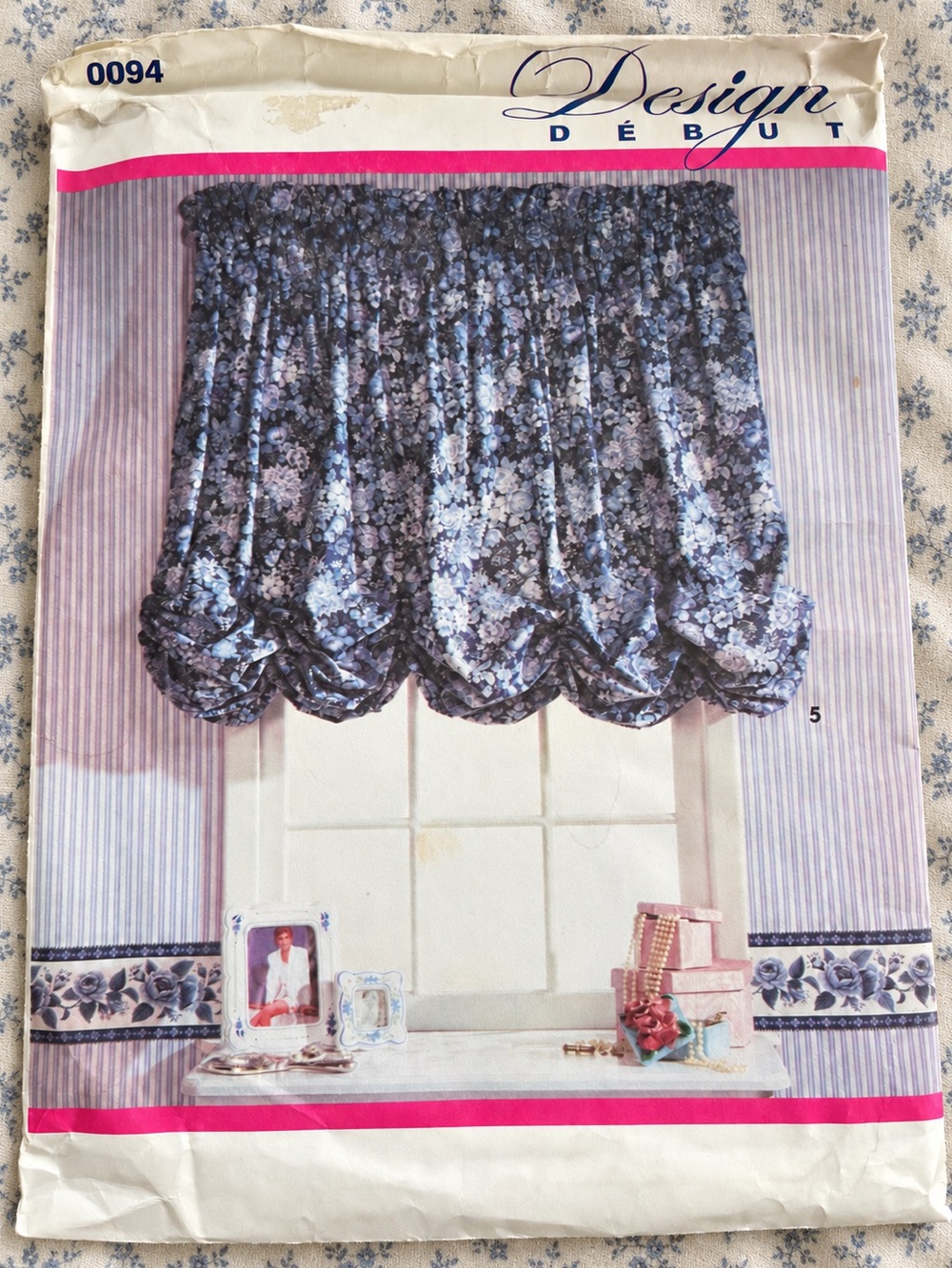 Design Debut 0094 No Sew Window Curtain Shade Valance Pattern 6 Designs Unused